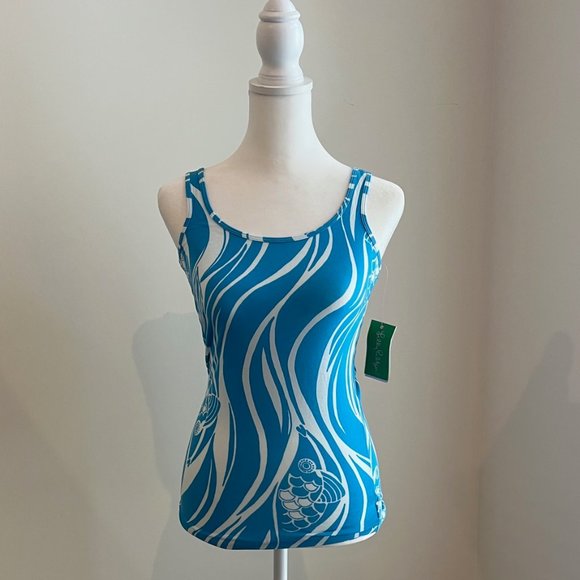 Lilly Pulitzer NWT size XS Tabbie tank blue crush bamboom - Picture 1 of 7